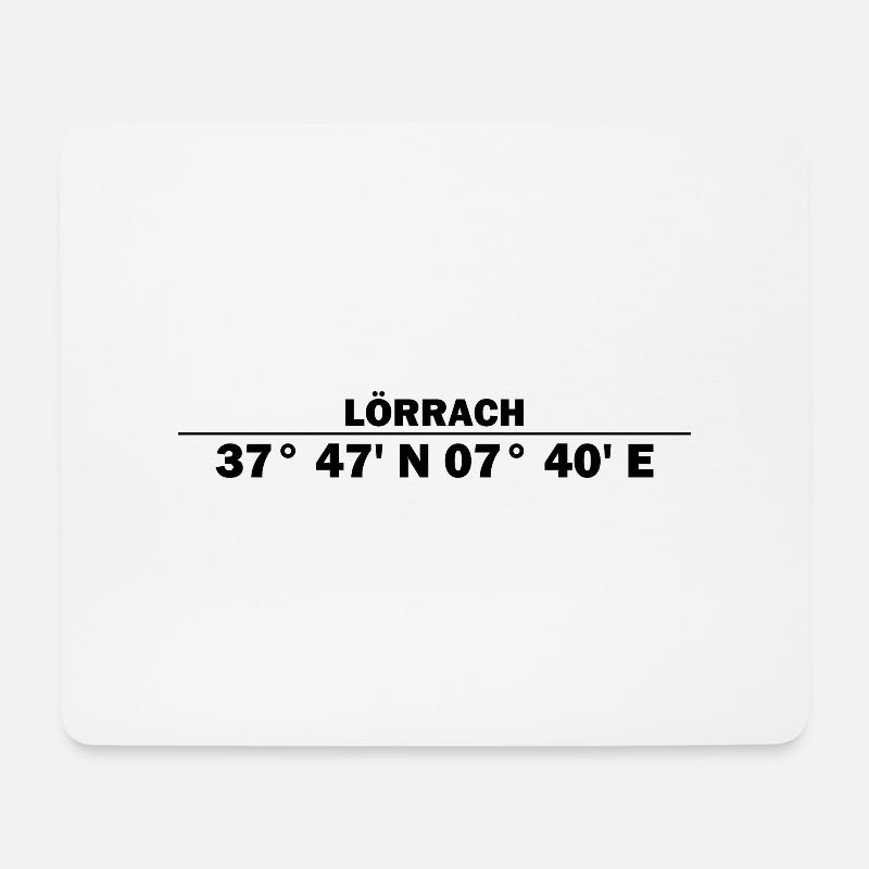 Lörrach Koordinaten - Mousepad (Querformat) - Weiß
