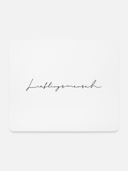 Kreativelix, Lieblingsmensch, Handlettering, Black - Mousepad (Querformat) - Weiß