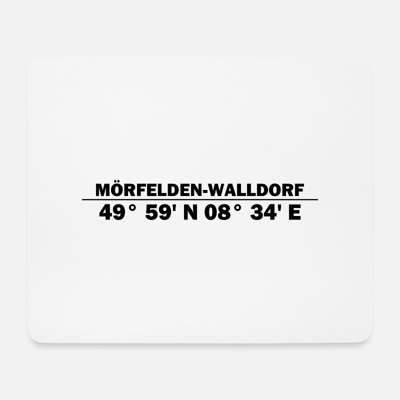 Mörfelden-Walldorf Koordinaten - Mousepad (Querformat) - Weiß