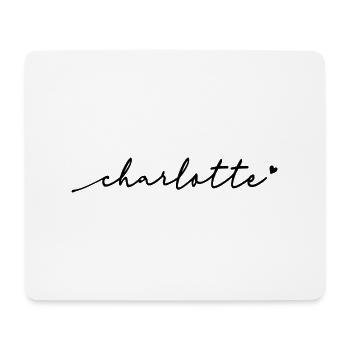 Charlotte Cursive Name - Mouse Pad (horizontal) - white - Front