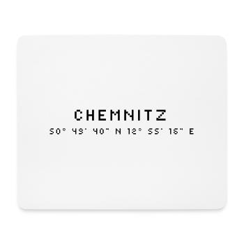 Chemnitz⁠ Koordinaten - Mousepad (Querformat) - Weiß - Vorne