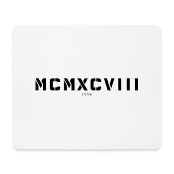 Roman numeral year of birth Made in 1998 - Mouse Pad (horizontal) - white - Front