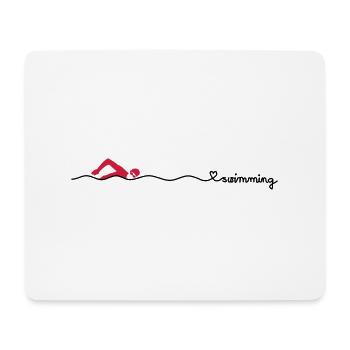 love swimming - Mousepad (Querformat) - Weiß - Vorne