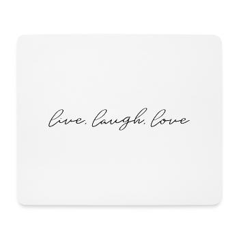 leben lieben lachen schöner Liebe Spruch Geschenk - Mousepad (Querformat) - Weiß - Vorne