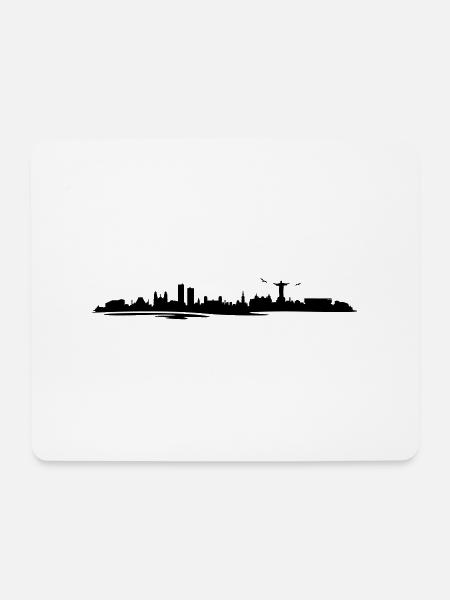 Skyline - Rio de Janeiro - Mousepad (Querformat) - Weiß