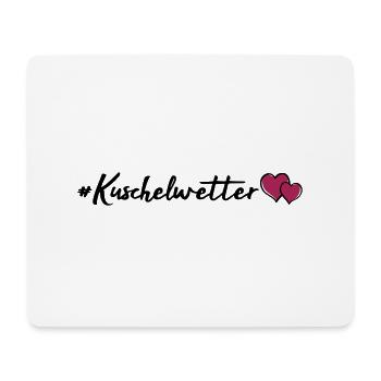 kuschelwetter herzen - Mousepad (Querformat) - Weiß - Vorne