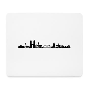 Skyline - Saarbrücken - Mousepad (Querformat) - Weiß - Vorne