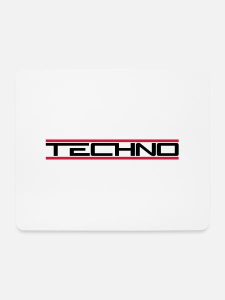 Techno Rote Balken - Mousepad (Querformat) - Weiß