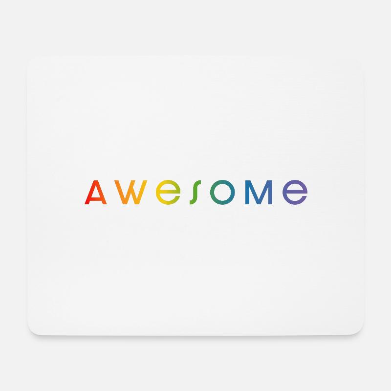 awesome regenbogen black shirt - Mousepad (Querformat) - Weiß