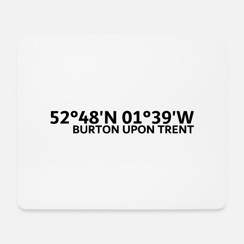 Burton upon Trent Koordinaten - Mousepad (Querformat) - Weiß