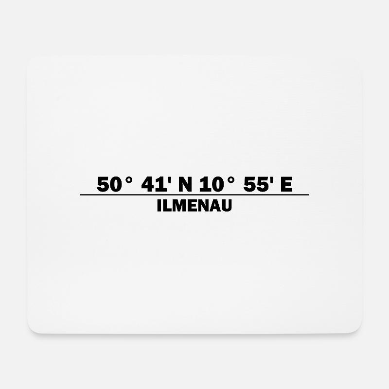 Ilmenau Koordinaten - Mousepad (Querformat) - Weiß