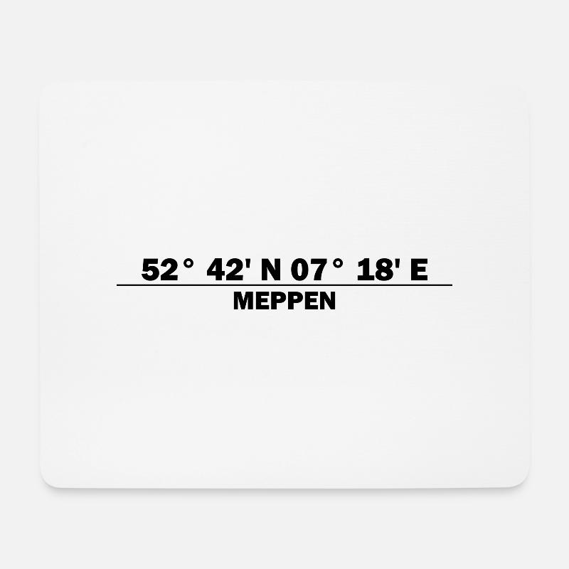 Meppen Koordinaten - Mousepad (Querformat) - Weiß