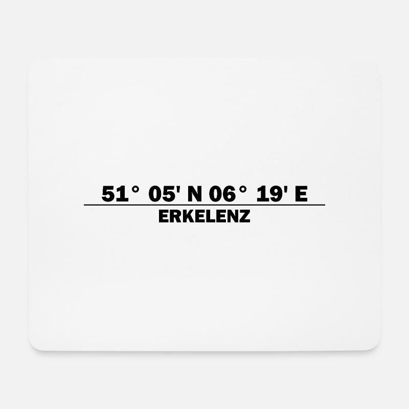 Erkelenz Koordinaten - Mousepad (Querformat) - Weiß