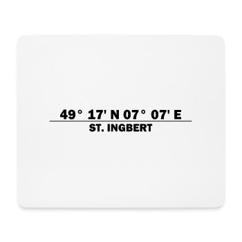 St. Ingbert Koordinaten - Mousepad (Querformat) - Weiß - Vorne