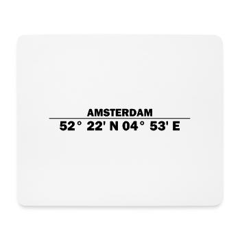 Amsterdam Coordinates - Mouse Pad (horizontal) - white - Front