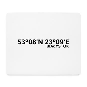 Białystok Coordinates - Mouse Pad (horizontal) - white - Front
