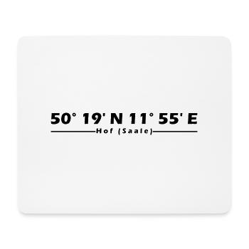 Hof (Saale) Koordinaten - Mousepad (Querformat) - Weiß - Vorne