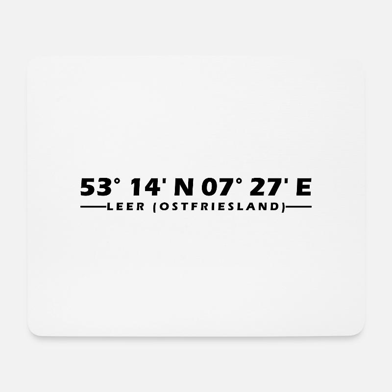 Leer (Ostfriesland) Koordinaten - Mousepad (Querformat) - Weiß