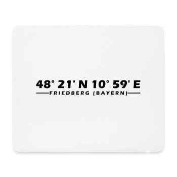 Friedberg (Bayern) Koordinaten - Mousepad (Querformat) - Weiß - Vorne