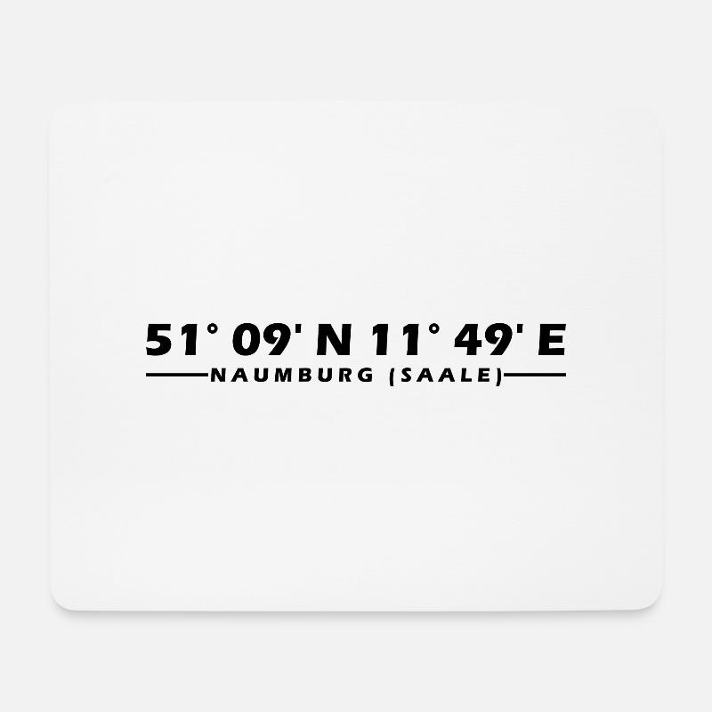 Naumburg (Saale) Koordinaten - Mousepad (Querformat) - Weiß