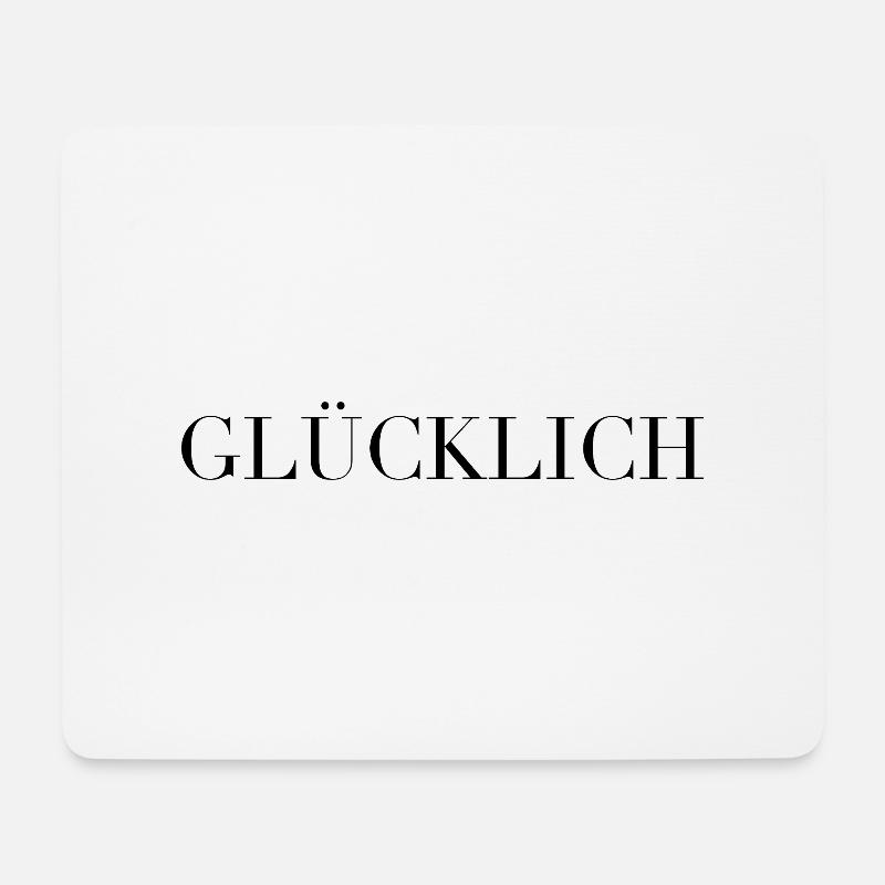 GLÜCKLICH - Mousepad (Querformat) - Weiß
