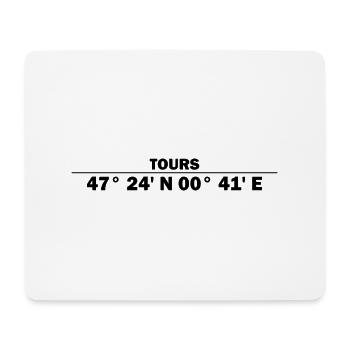 Tours coordinates - Mouse Pad (horizontal) - white - Front