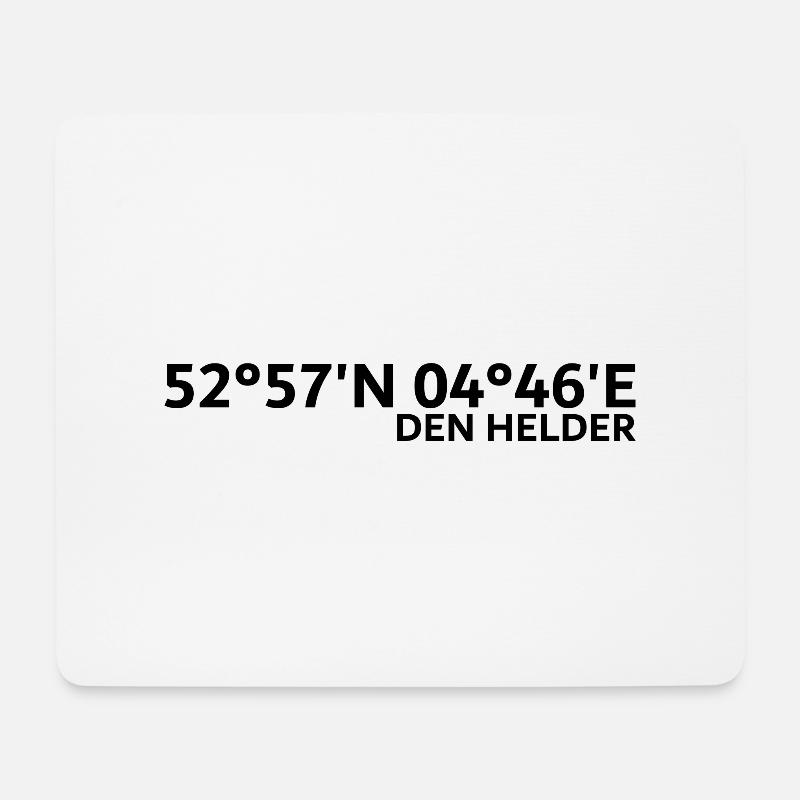Den Helder Koordinaten - Mousepad (Querformat) - Weiß