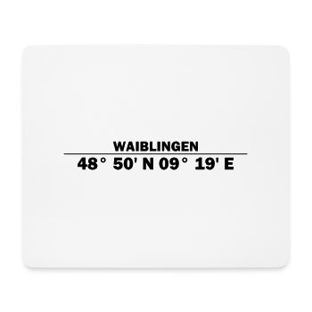 Waiblingen Coordinates - Mouse Pad (horizontal) - white - Front