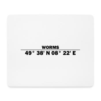 Worms coordinates - Mouse Pad (horizontal) - white - Front