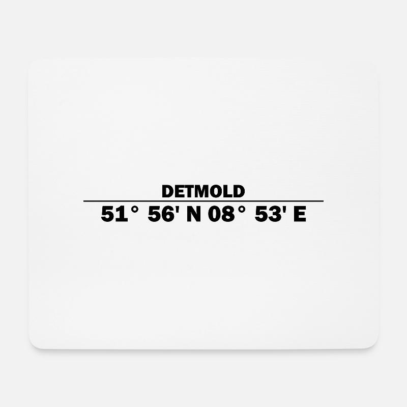 Detmold Koordinaten - Mousepad (Querformat) - Weiß