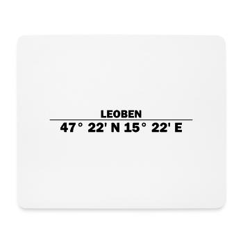 Leoben coordinates - Mouse Pad (horizontal) - white - Front