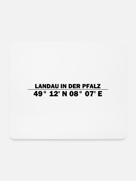 Landau in der Pfalz Koordinaten - Mousepad (Querformat) - Weiß
