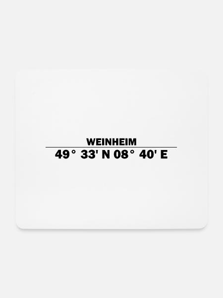 Weinheim Koordinaten - Mousepad (Querformat) - Weiß