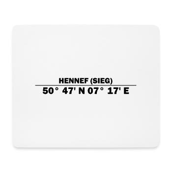 Hennef (Sieg) Koordinaten - Mousepad (Querformat) - Weiß - Vorne