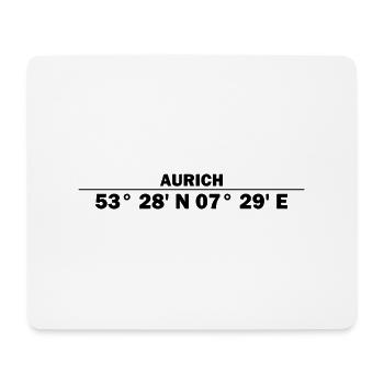 Aurich Koordinaten - Mousepad (Querformat) - Weiß - Vorne