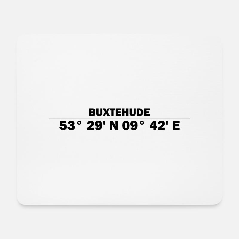 Buxtehude Koordinaten - Mousepad (Querformat) - Weiß