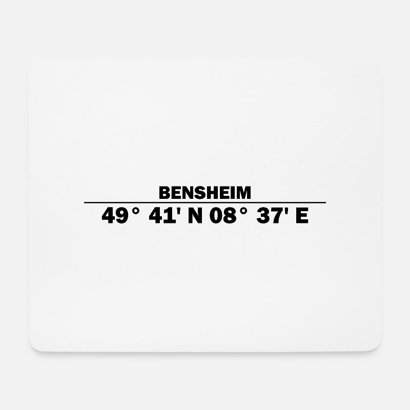 Bensheim Koordinaten - Mousepad (Querformat) - Weiß