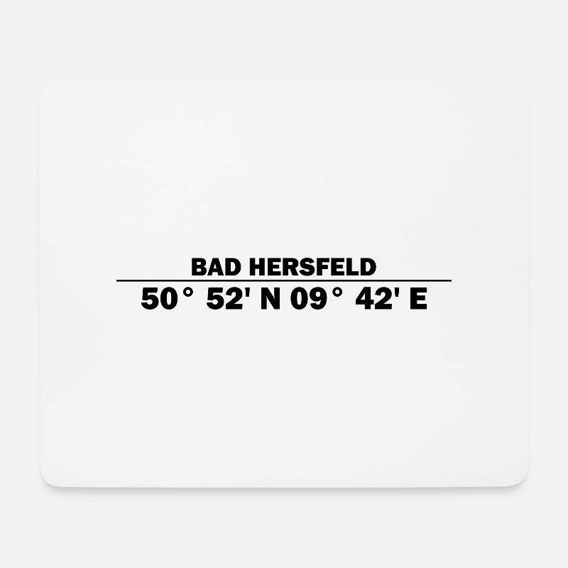 Bad Hersfeld Koordinaten - Mousepad (Querformat) - Weiß