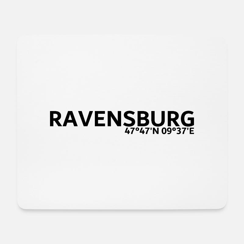 Ravensburg Koordinaten - Mousepad (Querformat) - Weiß