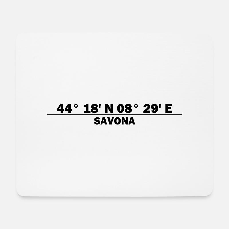 Savona Koordinaten - Mousepad (Querformat) - Weiß