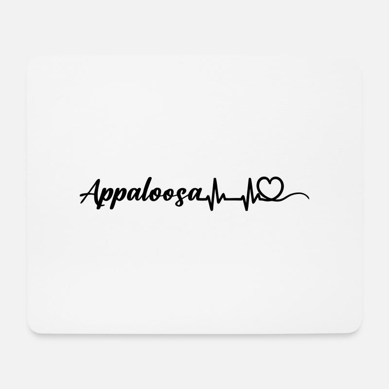 Heartbeat Herz mit Schriftzug Appaloosa schwarz - Mousepad (Querformat) - Weiß