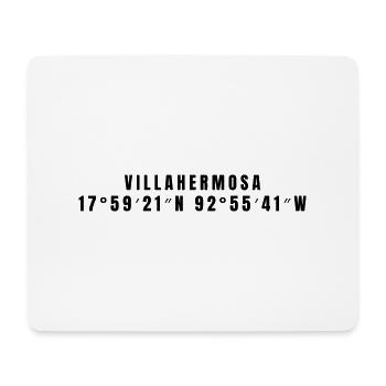 Villahermosa, Mexico Coordinates - Mouse Pad (horizontal) - white - Front