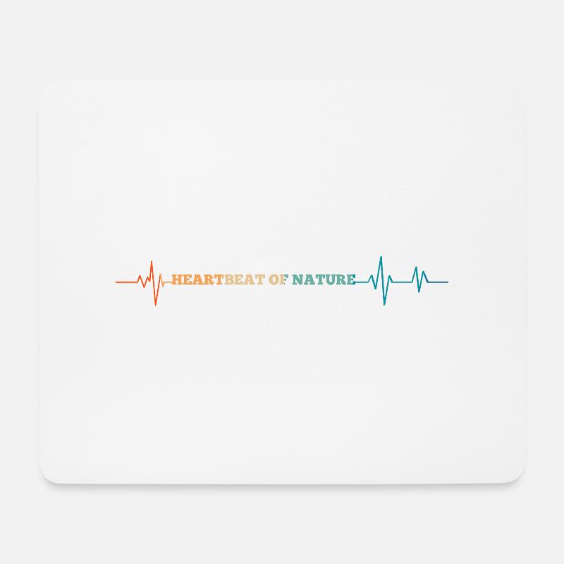Herzschlag der Natur Retro Herzschlag - Mousepad (Querformat) - Weiß