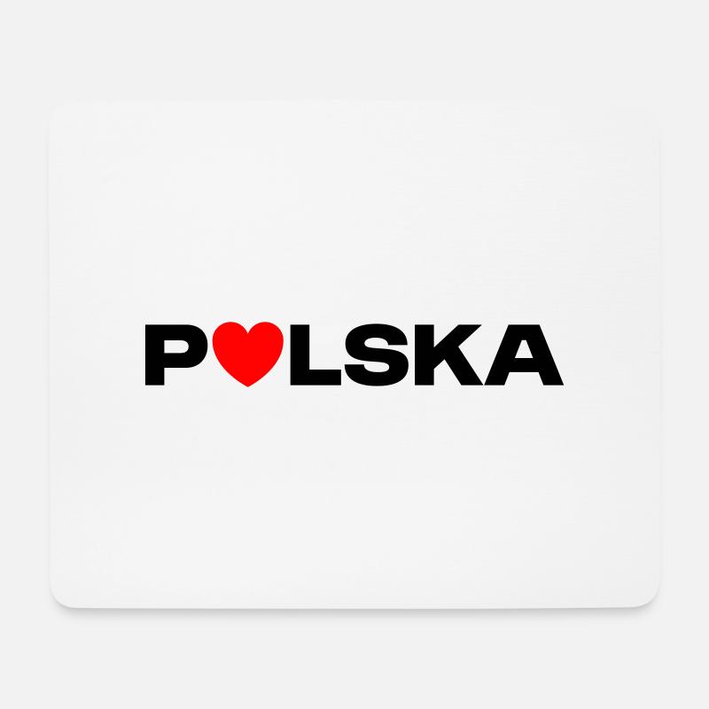 LOVE POLSKA Cadeau - Tapis de souris (format paysage) - blanc
