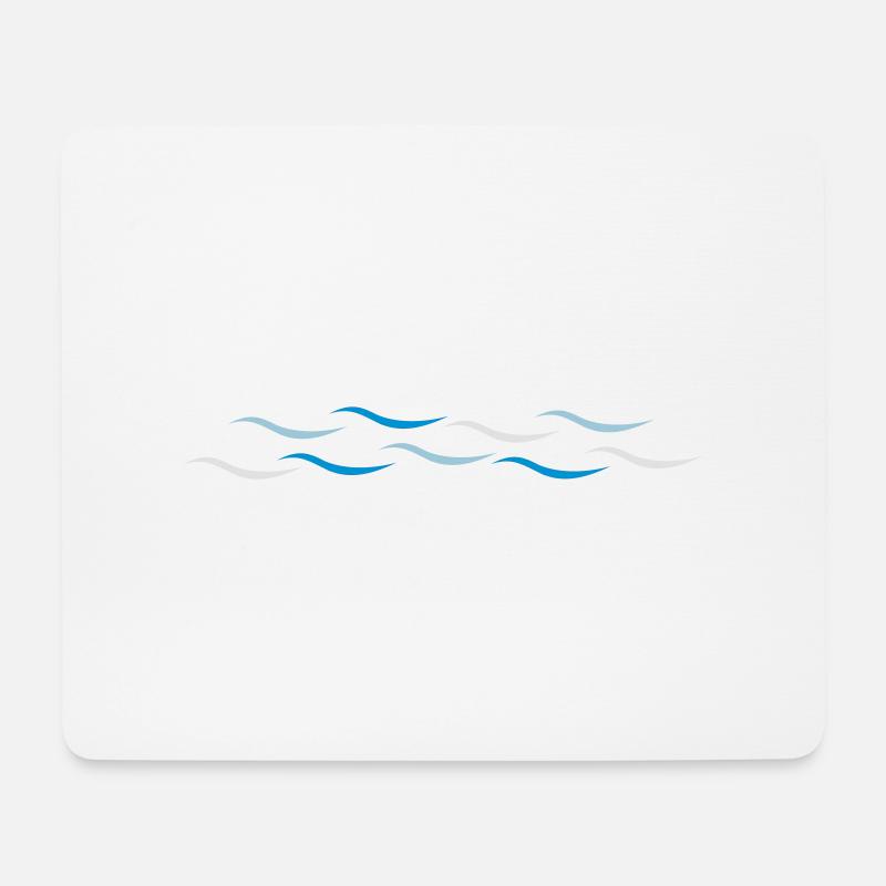 Wellen - Mousepad (Querformat) - Weiß