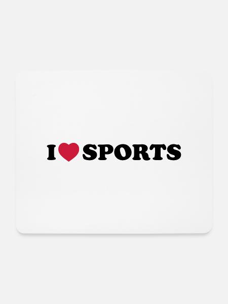 I love sports - Mousepad (Querformat) - Weiß