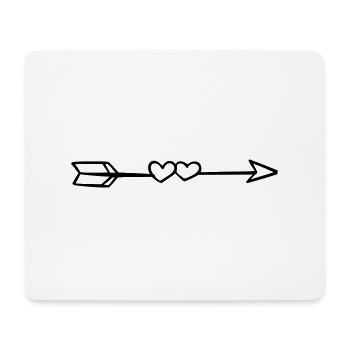 Liebespfeil - Herz, Pfeil, Liebe, Amor, Verliebt - Mousepad (Querformat) - Weiß - Vorne
