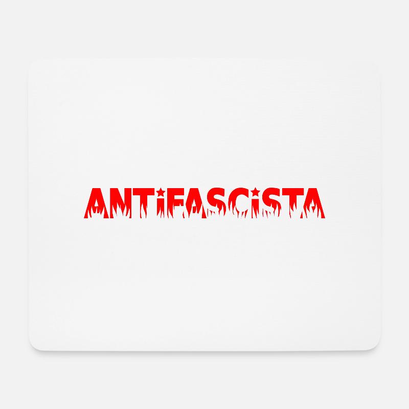 Antifascista -- Rot - Mousepad (Querformat) - Weiß