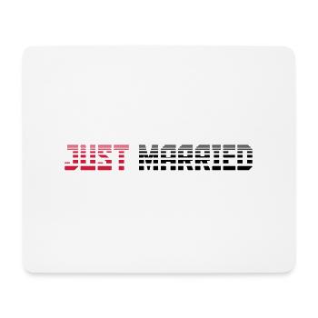 Just Married texte Logo Design - Tapis de souris (format paysage) - blanc - Devant