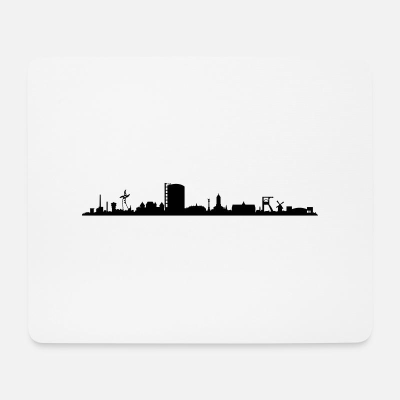 Skyline - Oberhausen - Mousepad (Querformat) - Weiß